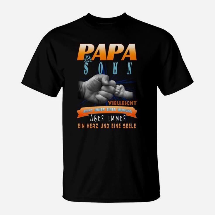 Papa und Sohn Herz und Seele T-Shirt, Familienbande Design