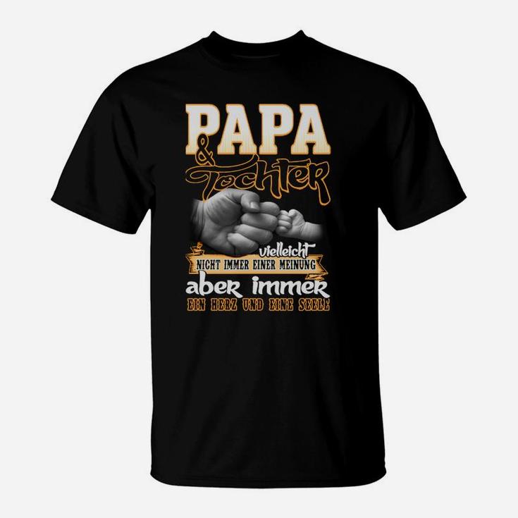 Papa und Tochter Hand in Hand T-Shirt, Liebevolle Spruch Grafik