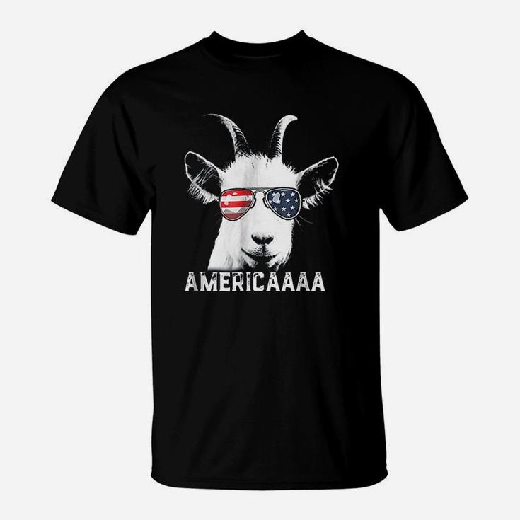 Patriotic Goat 4th Of July Funny Goat Americaaa T-Shirt