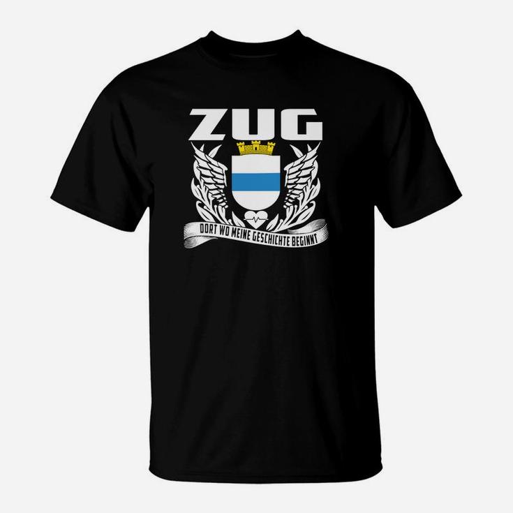 Patriotisches Zug T-Shirt mit Wappen-Spruch für Eisenbahnfans