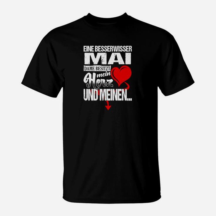 Personalisiertes Geburtstags-T-Shirt mit Herz & Name 'MAI' für Scherzkekse