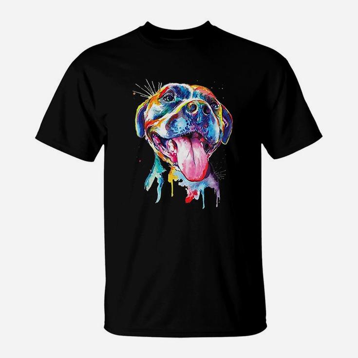 Pitbull Animal Colorful Dog Breed Gift T-Shirt