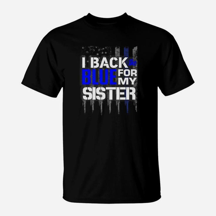 Police Blue Line Thin Blue Line Sister T-Shirt