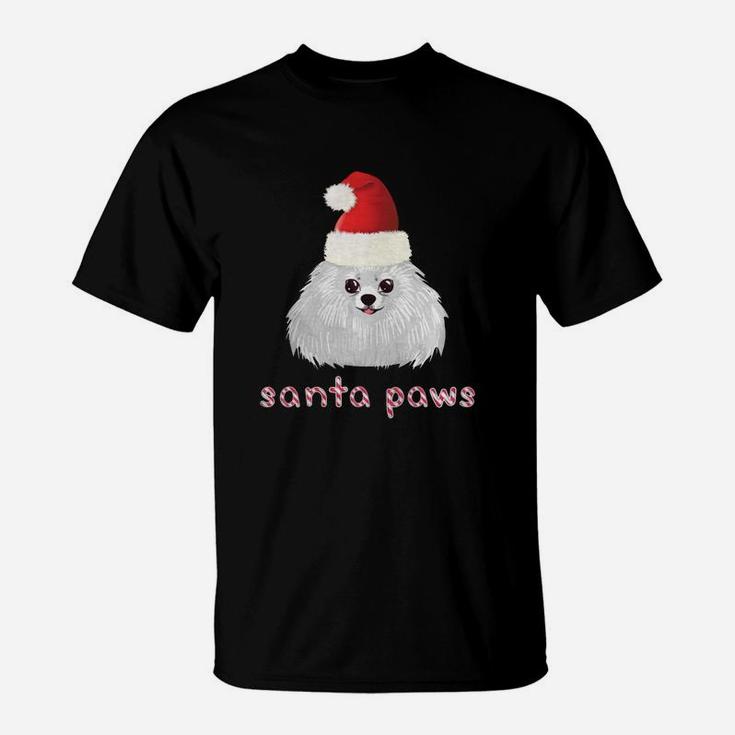 Pomeranian Puppy Santa Paws Pom Pomeranian Christmas T-Shirt
