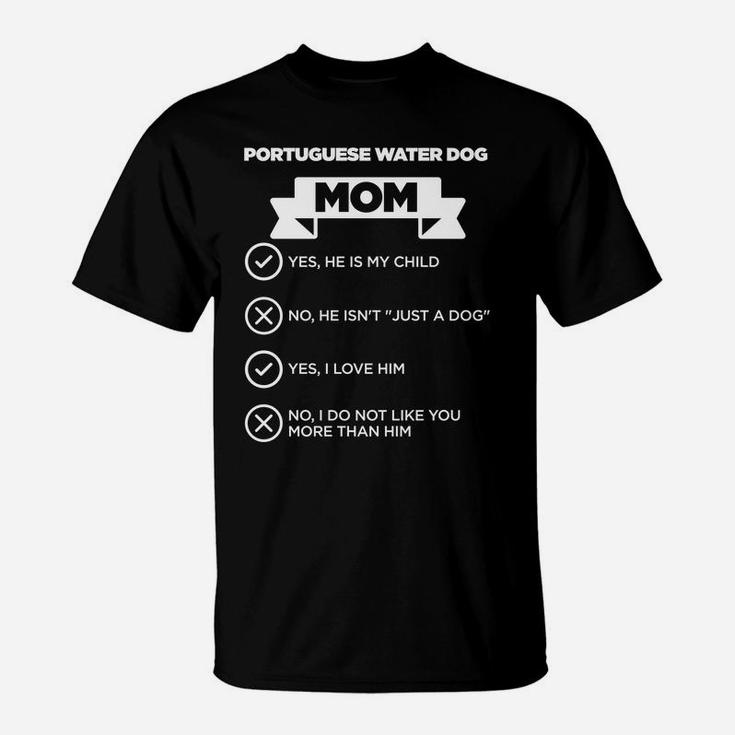 Portuguese Water Dog Mom Checklist Funny T-Shirt