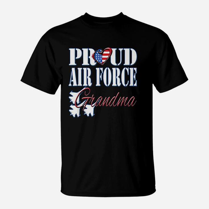 Proud Air Force Grandma Us Heart Military T-Shirt