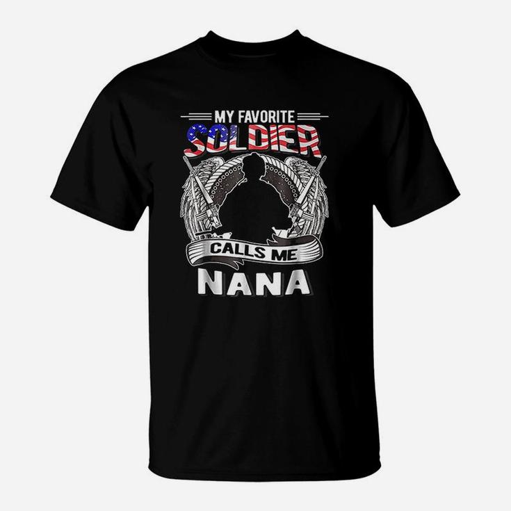 Proud Army Grandma My Favorite Soldier Calls Me Nana T-Shirt