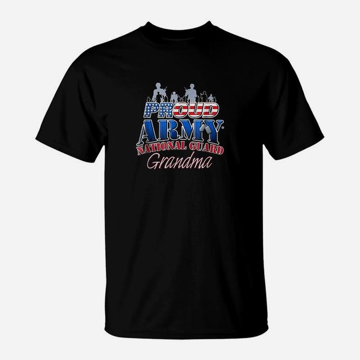 Proud Army National Guard Grandma Us Dog Tag T-Shirt