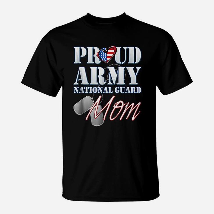 Proud Army National Guard Mom Usa Heart Mothers Day T-Shirt