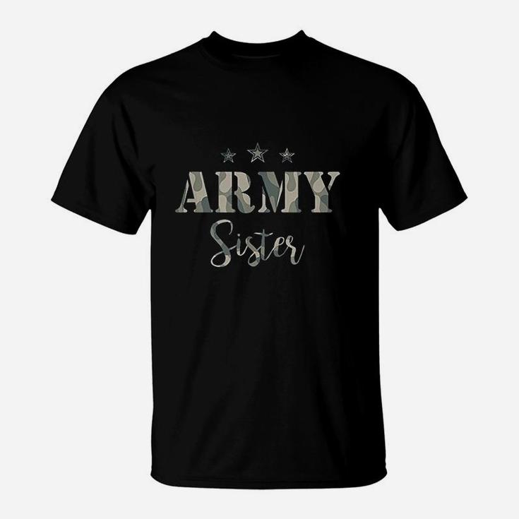 Proud Army Sister Camouflage Army Sister T-Shirt