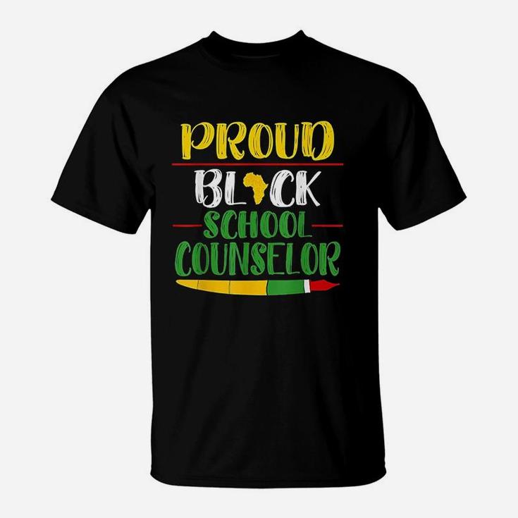 Proud Black School Counselor Black History Month Teacher T-Shirt