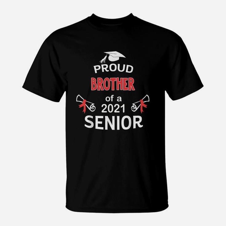 Proud Brother Of A 2021 Senior Graduation 2021 Awesome Family Proud Gift T-Shirt