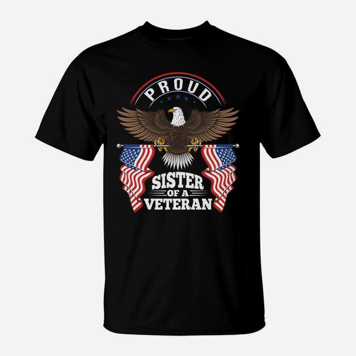 Proud Sister Of A Veteran American Flag 2020 T-Shirt