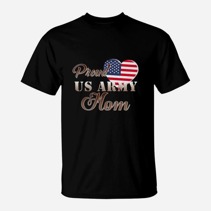 Proud Us Army Mom Shirt - Army Mom Patriotic Heart T-Shirt