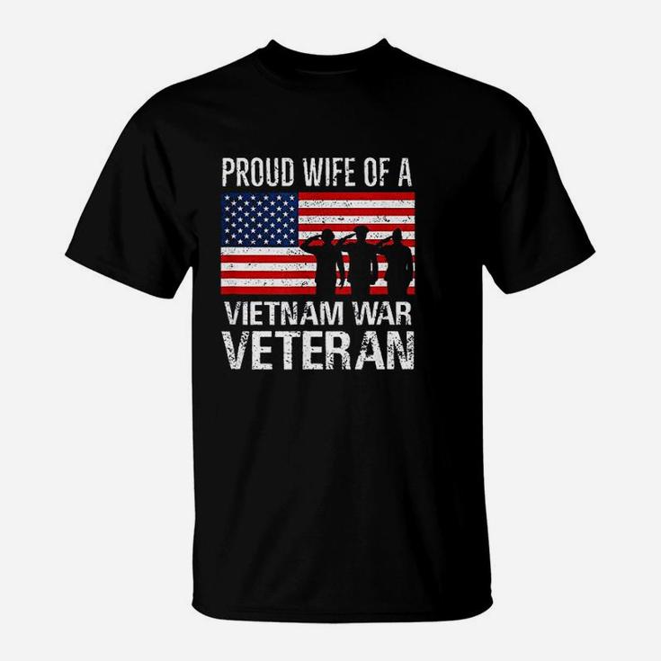 Proud Wife Vietnam War Veteran Husband Wives Matching Design T-Shirt