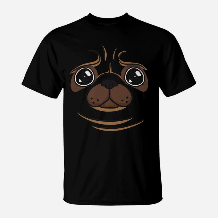 Pug Puppy Dog Face Funny Halloween Costume Gift T-Shirt