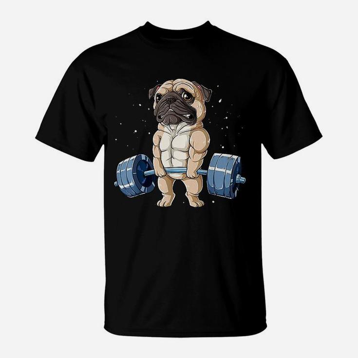 Pug Weightlifting Funny T-Shirt