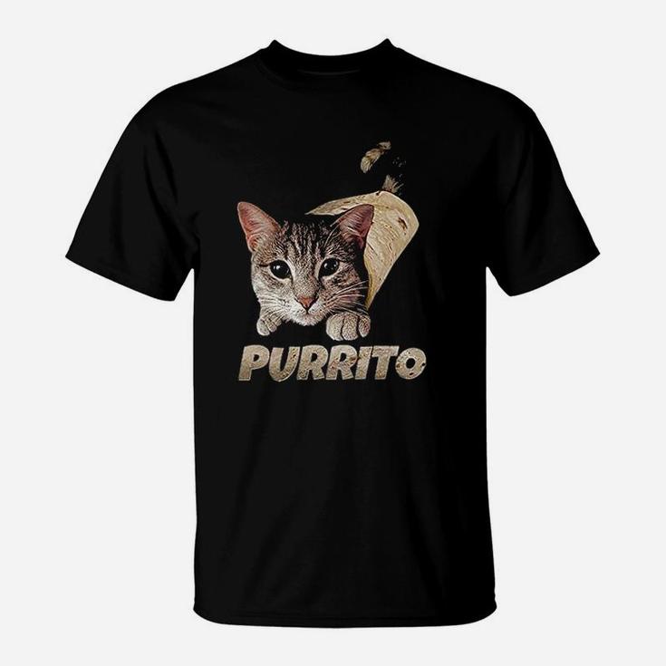 Purrito Cat Burrito Funny Joke Meme Kitty T-Shirt