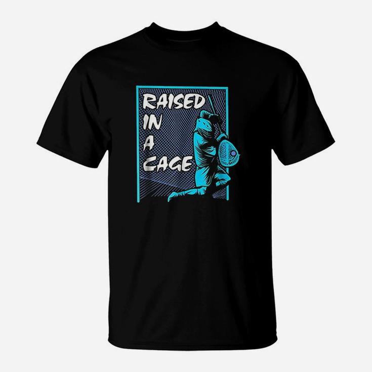 Raised In A Cage Lacrosse Lax Goalie Gifts T-Shirt