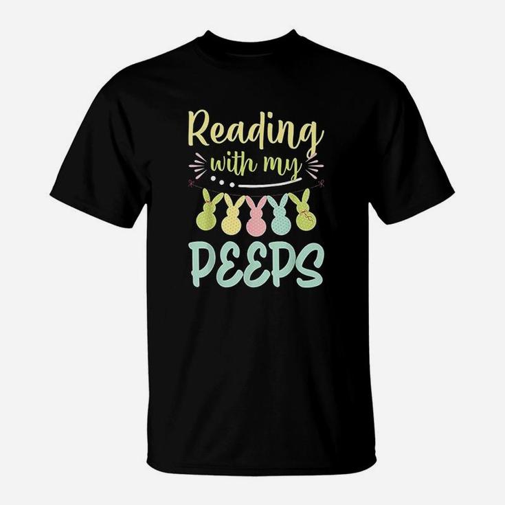 Reading With My Peps Fun Book Reading Easter Teacher Day T-Shirt
