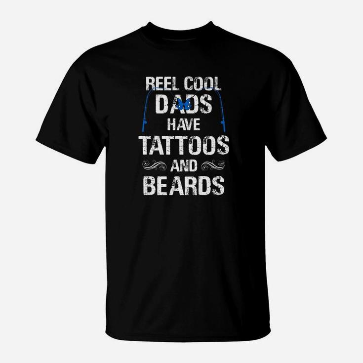 Real Cool Dads Have Tattoos And Beards Fathers Day Fishing Premium T-Shirt