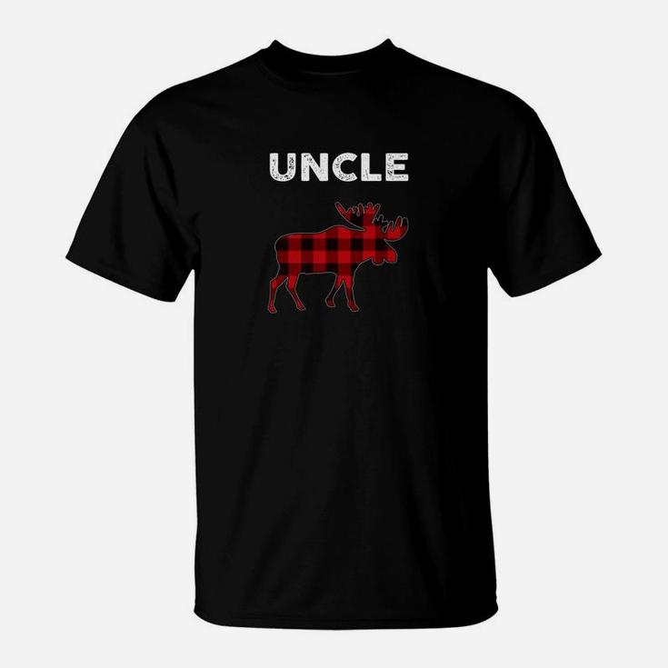 Red Plaid Uncle Moose Matching Family Christmas Pajama Gift T-Shirt