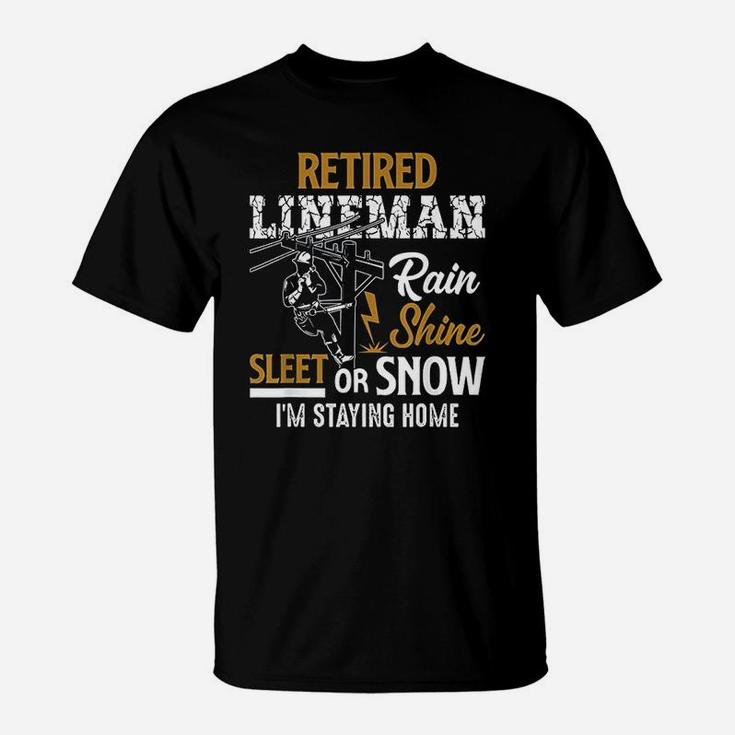 Retired Lineman Man Woman Funny Retirement Gift T-Shirt