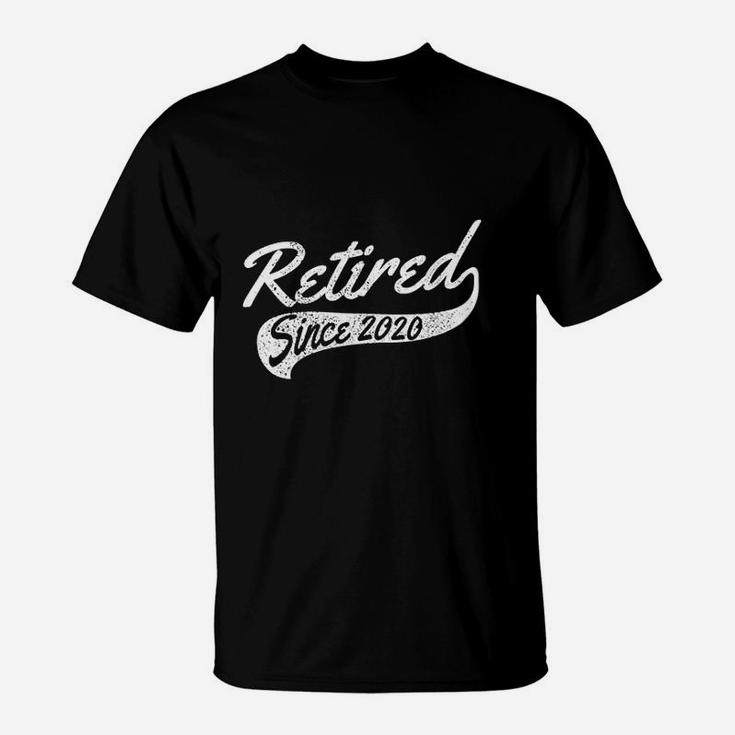 Retired Since 2020 Funny Vintage Retro Retirement Gift T-Shirt