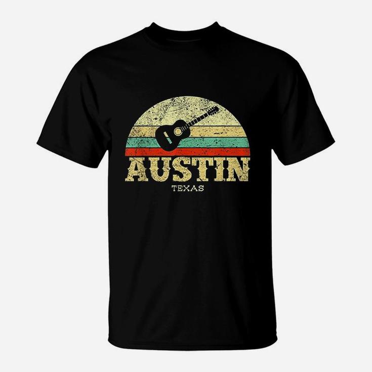 Retro Austin Texas Guitar Vintage Lone Star T-Shirt