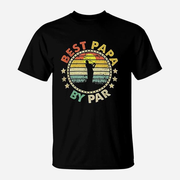 Retro Best Papa By Par Funny Golf Dad T-Shirt