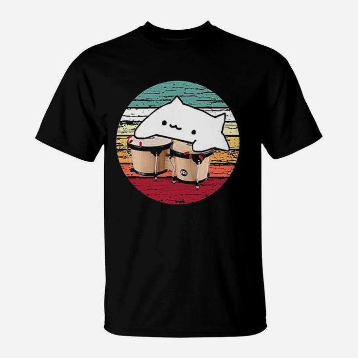 Retro Bongo Cat Dank Meme Vintage Graphic T-Shirt