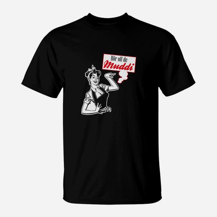 Retro Comic T-Shirt Schwarz, Wo ist die Imbude? Vintage Spruch Tee