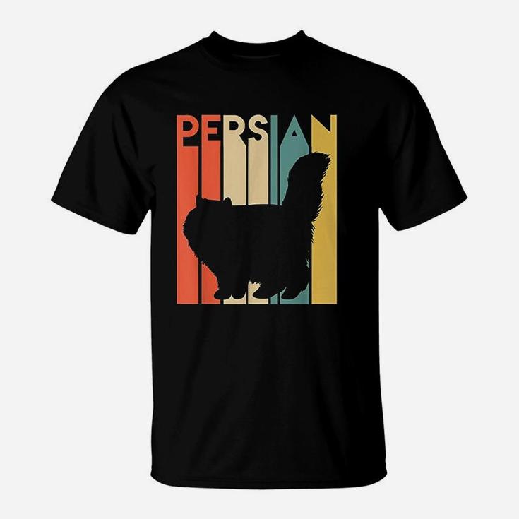 Retro Persian Cat Silhouette T-Shirt