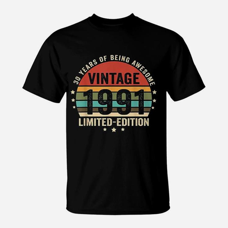 Retro Vintage 1991 30 Year Old 30th Birthday Gift T-Shirt