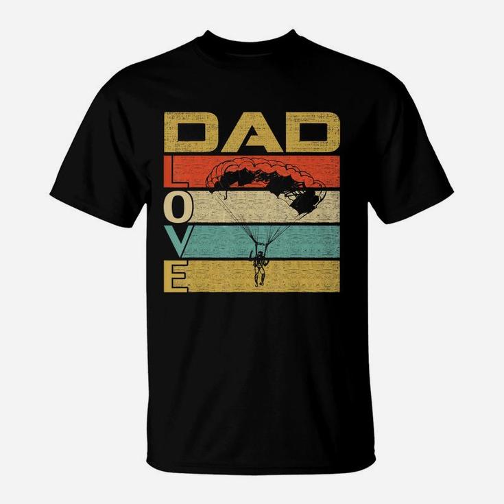 Retro Vintage Dad Love Skydive Funny Father's Day Gift T-shirt T-Shirt