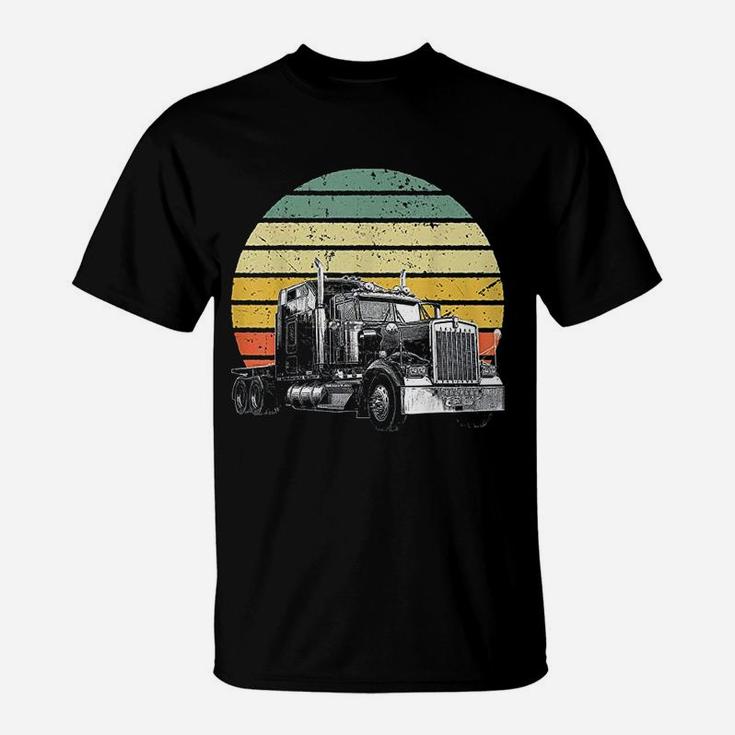 Retro Vintage Trucker Big Rig Semi-trailer Truck Driver Gift T-Shirt