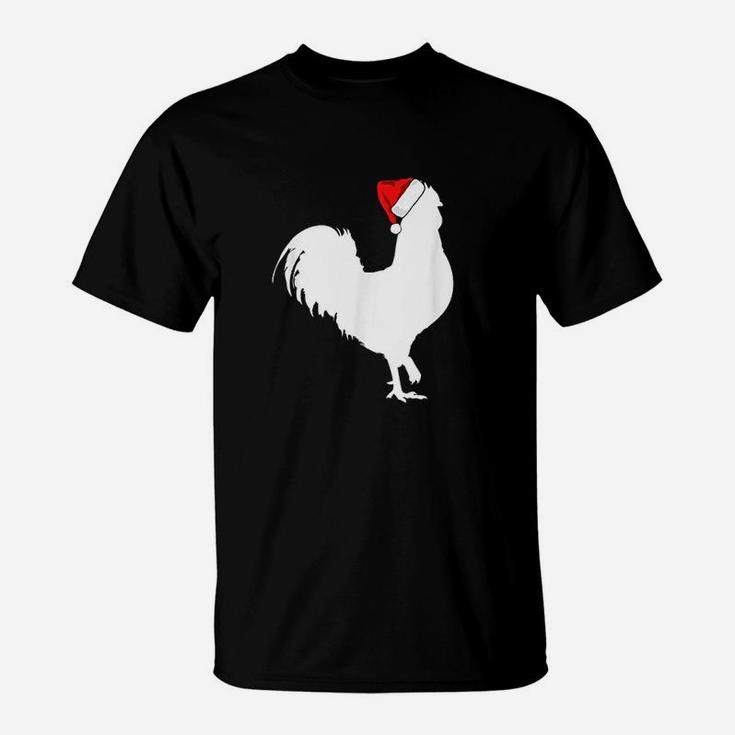 Rooster Santa Hat Merry Christmas T-Shirt