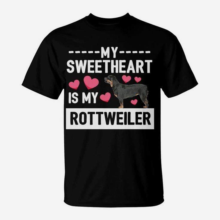 Rottweiler Valentines Boys Sweetheart Dog Lovers T-Shirt