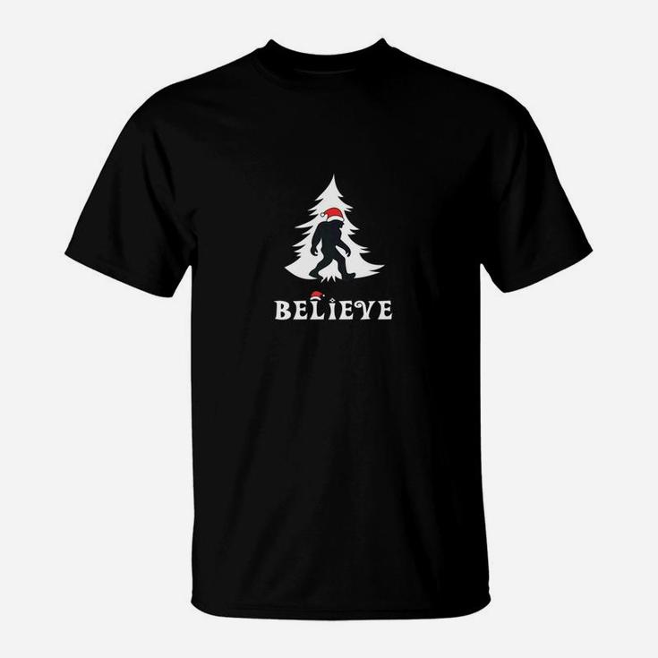 Santaquatch Believe Bigfoot Christmas Santa T-Shirt
