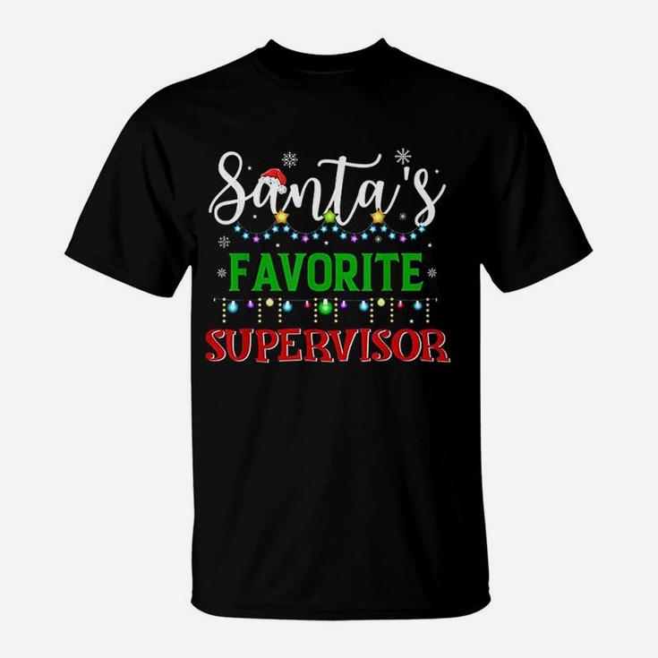 Santas Favorite Supervisor Matching Family Xmas T-Shirt