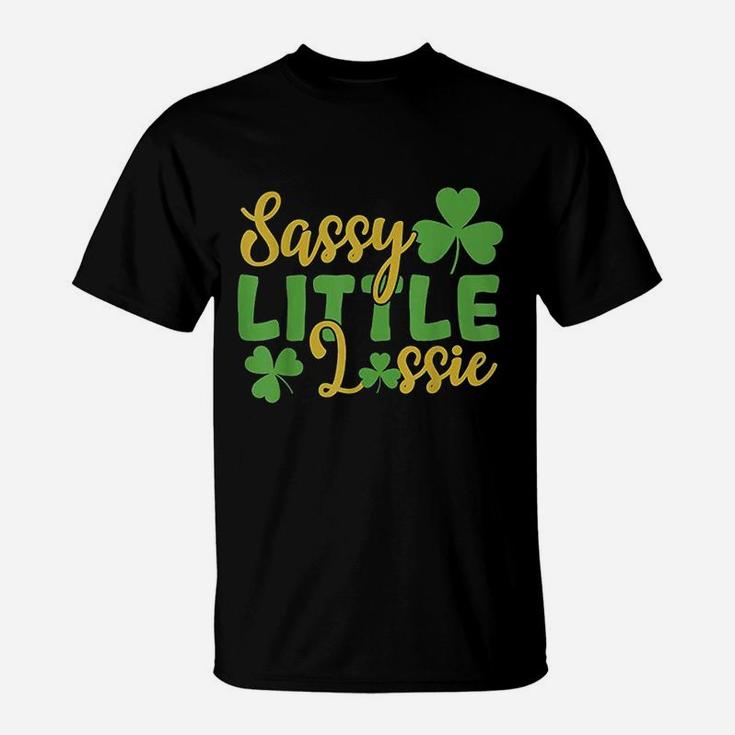 Sassy Little Lassie Shamrock St Patricks Day T-Shirt