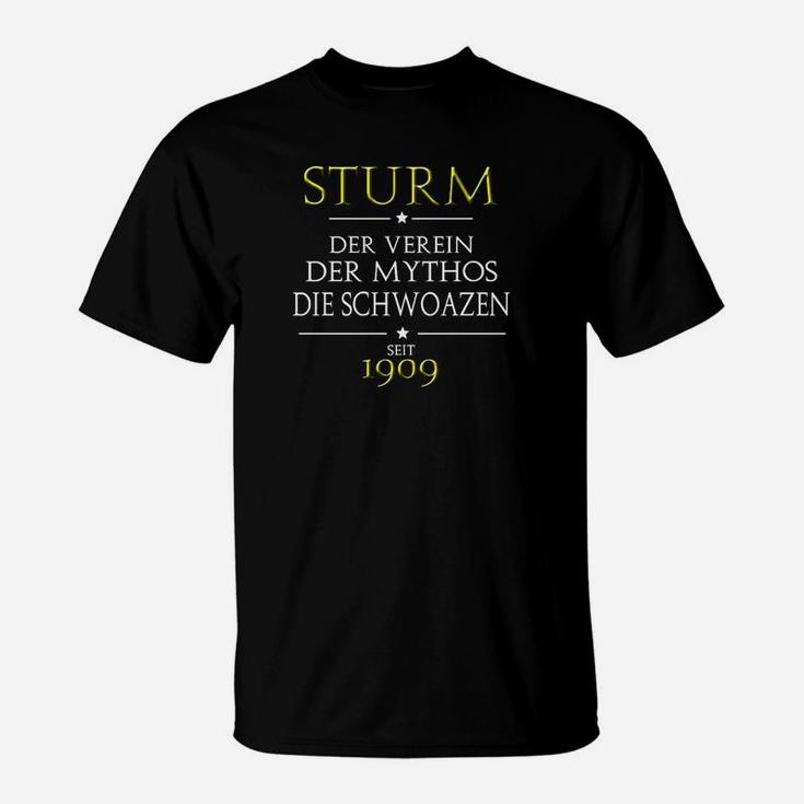 Schwarz-Goldenes 'Sturm' Fan-T-Shirt 1909, Vereinstrikot Design