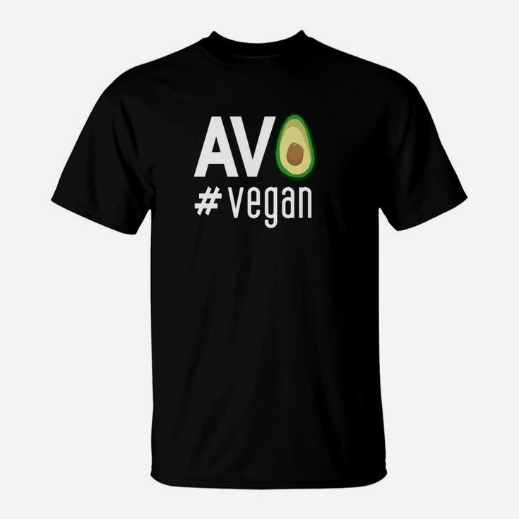 Schwarzes Avocado Vegan Statement T-Shirt, Modisches Bio Tee