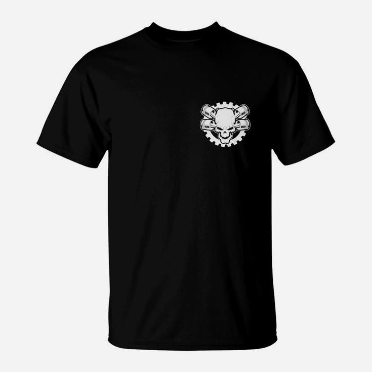 Schwarzes Herren T-Shirt mit Löwen-Emblem, Modisches Design