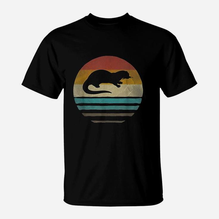 Sea Otter Retro Vintage 60s 70s Silhouette Distressed Gift T-Shirt