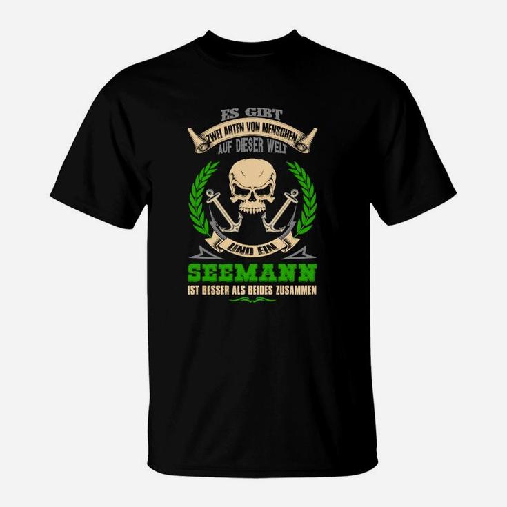 Seemann Motto Skull & Anker Herren T-Shirt, Nautisches Design
