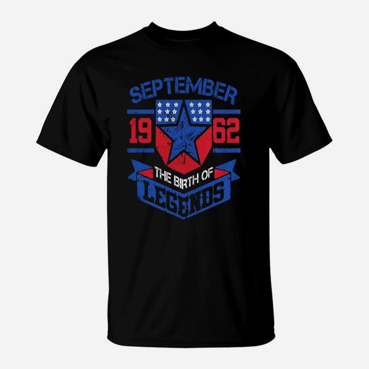 September 1962 The Birth Of Legends Gift For 60th Years Old T-Shirt