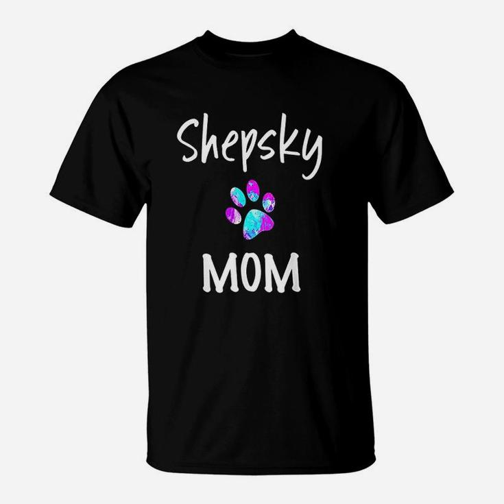 Shepsky Mom German Shepherd Husky Mix Dog Owner T-Shirt