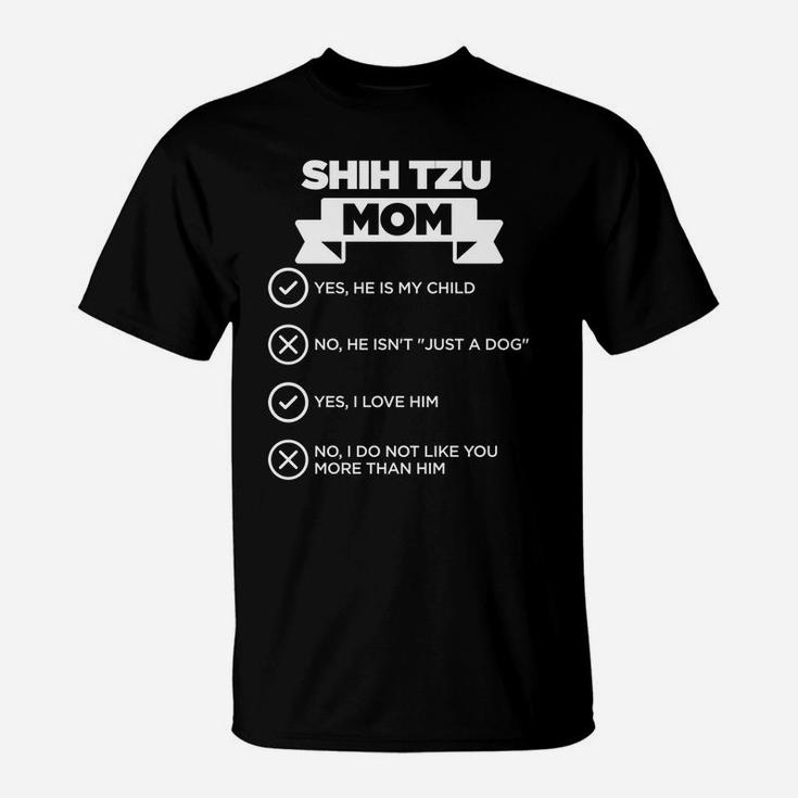 Shih Tzu Mom Checklist Funny Dog Lover Gift T-Shirt
