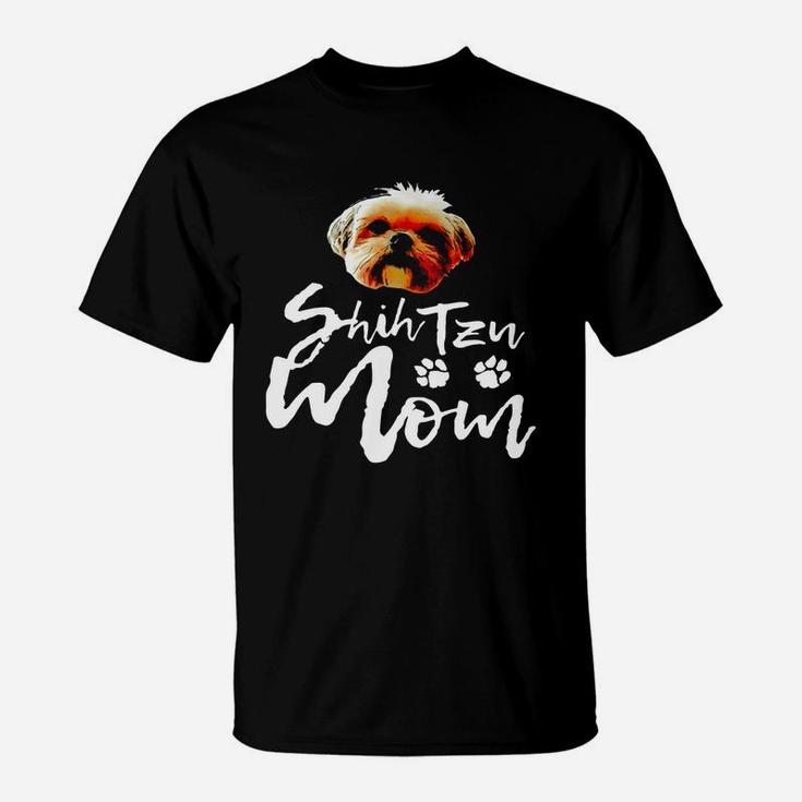 Shih Tzu Mom Cute Dog Face Shirt Black Women B077xg22zd 1 T-Shirt